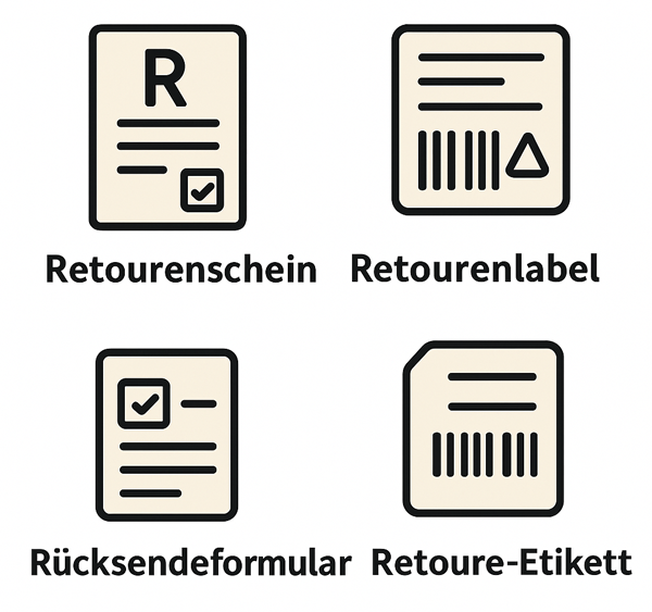 Retouren Dokumente: Retourenschein, Retourenlabel und Rücksendeformulare