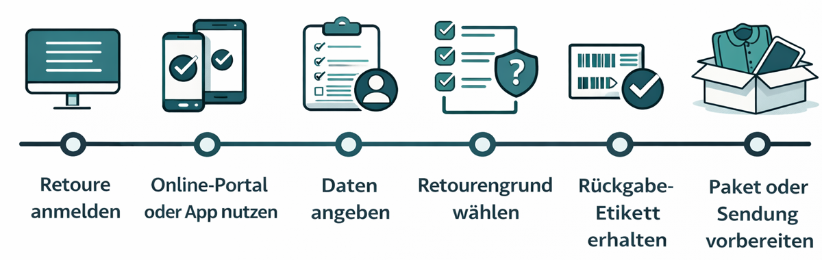 Retoure anmelden und den Rückversand vorbereiten