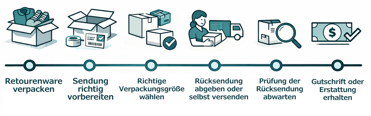 Retouren ordentlich verpacken und Ware versenden Retouren ordentlich verpacken und Ware versenden